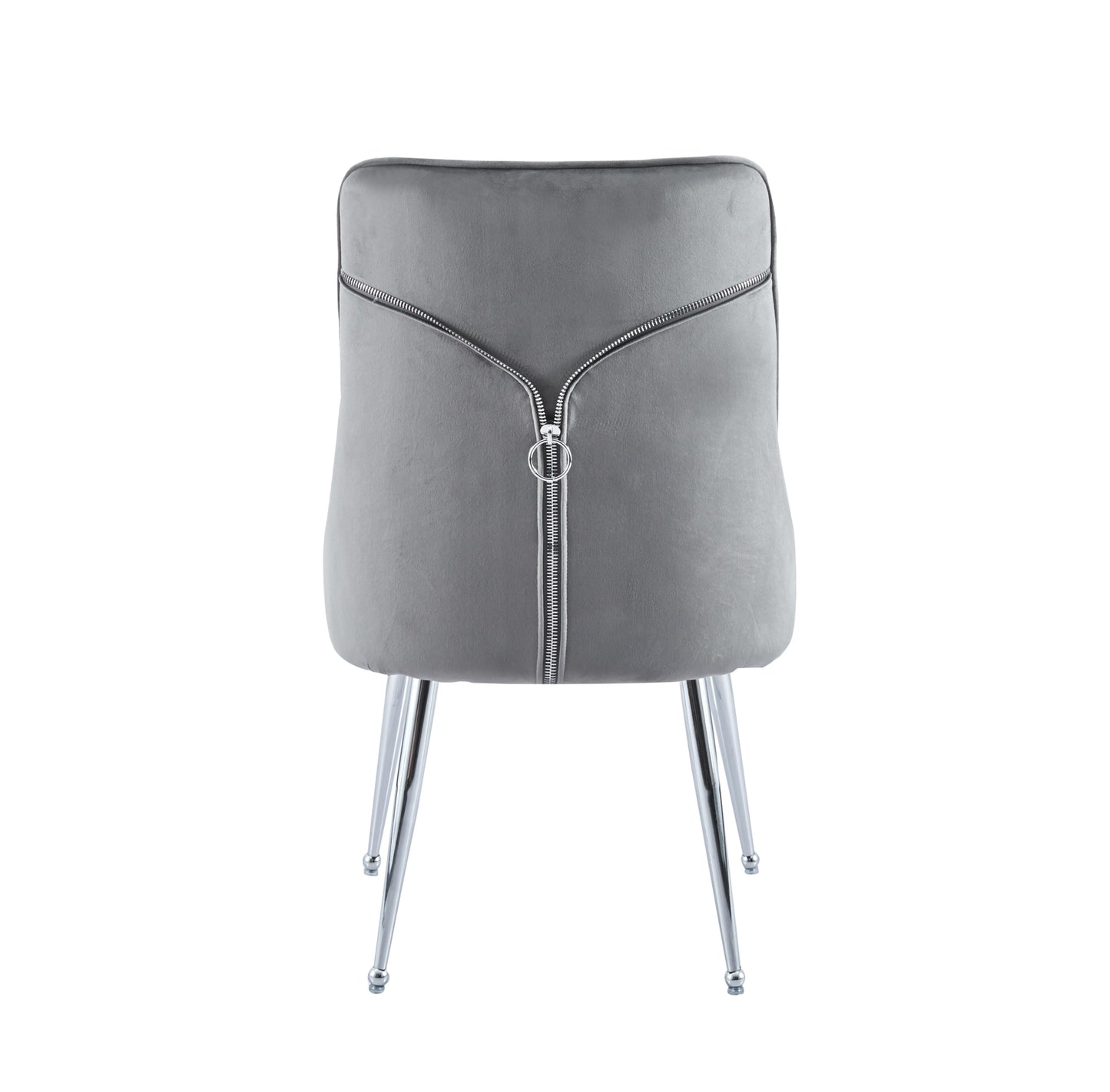Chaise Zip en Velours avec Pieds Chromés – Confort et Style