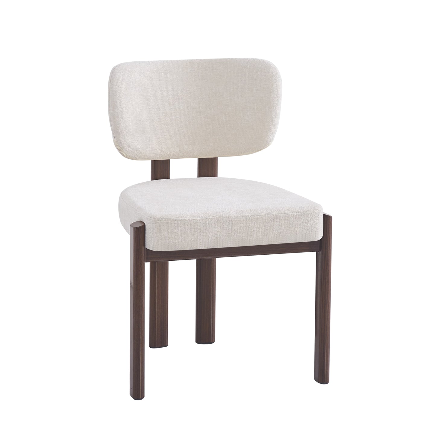 Chaise Baguette en Tissu Serge Chenille avec Pieds Effet Noyer – Confort et Élégance