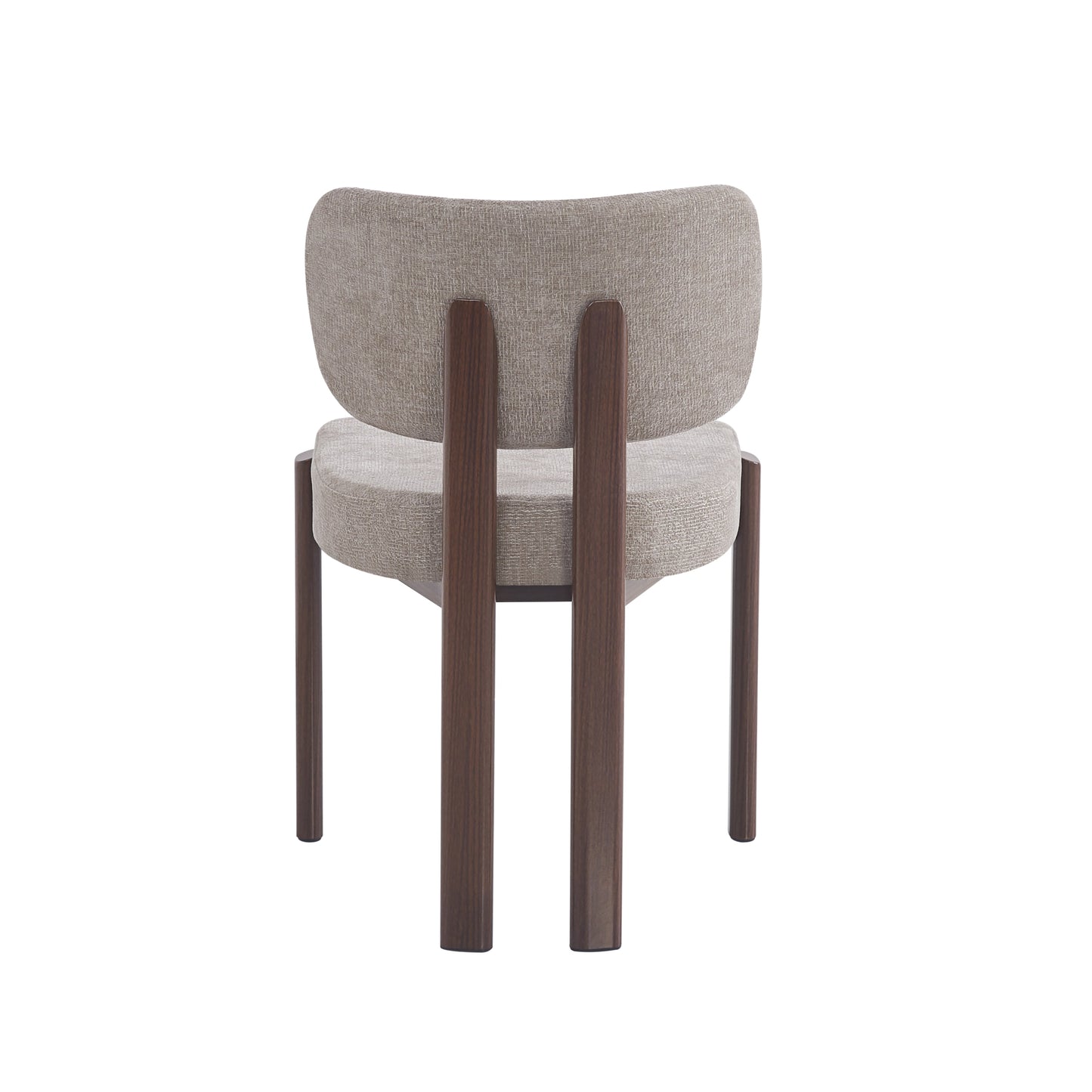 Chaise Baguette en Tissu Serge Chenille avec Pieds Effet Noyer – Confort et Élégance