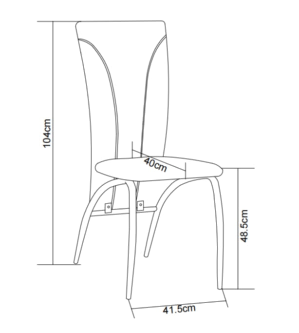 Chaise Duna en Similicuir Noir – Élégance et Confort