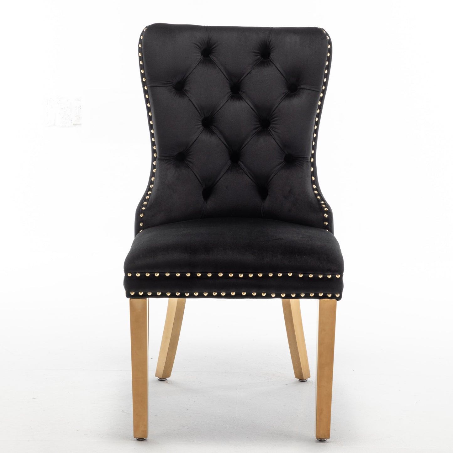 Chaise Poignée Rectangle avec Pieds Dorés – Chic et Confort