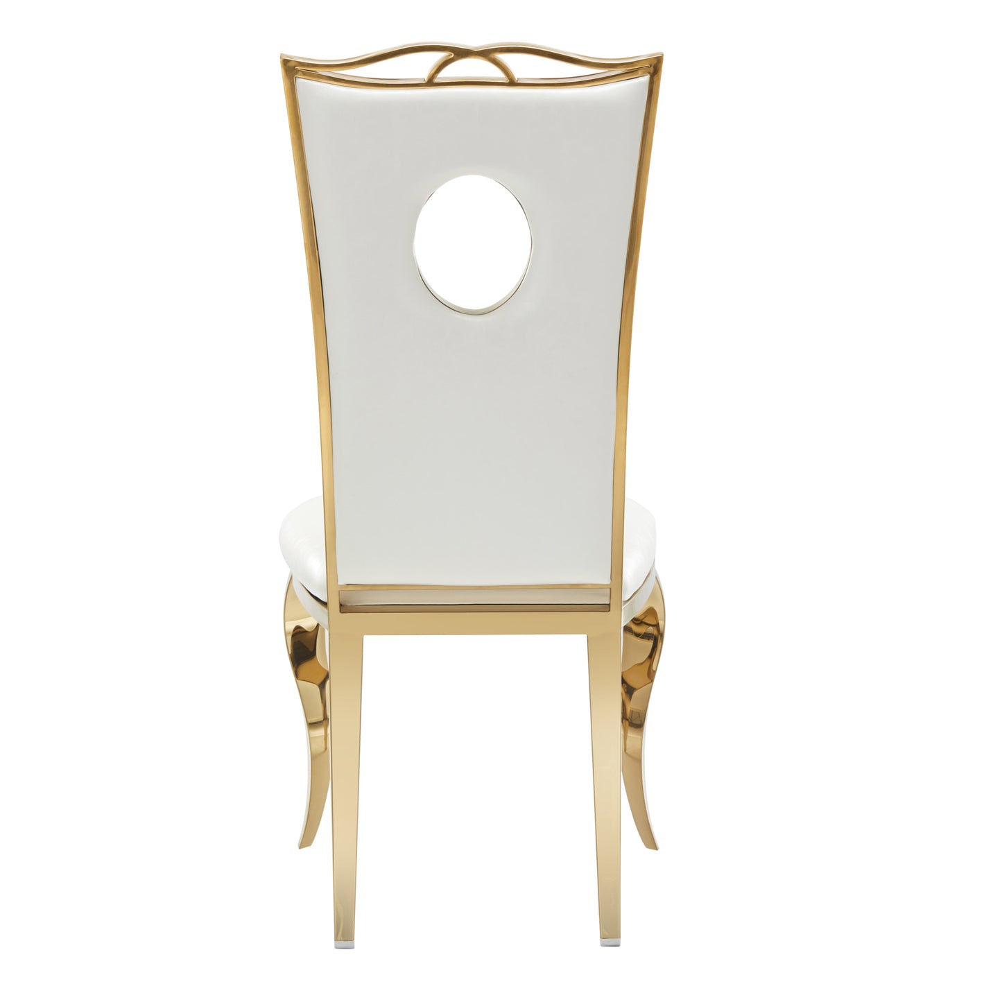 Chaise Royal en Similicuir Blanc avec Pieds Dorés – Élégance et Confort