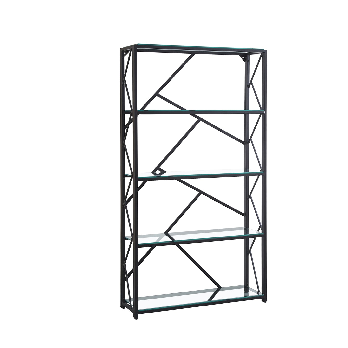 Étagère Geomag – Métal Noir & Plateaux Transparants 100x30x180 cm