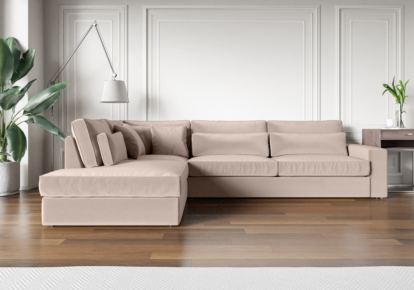 Canapé Bristola – Grand canapé d’angle Gauche moderne (315X230 cm)