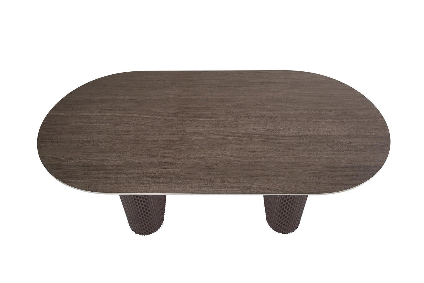 Table Basse Roxy – Pieds en Noyer & Plateau en Céramique Effet Noyer 180x90x75 cm