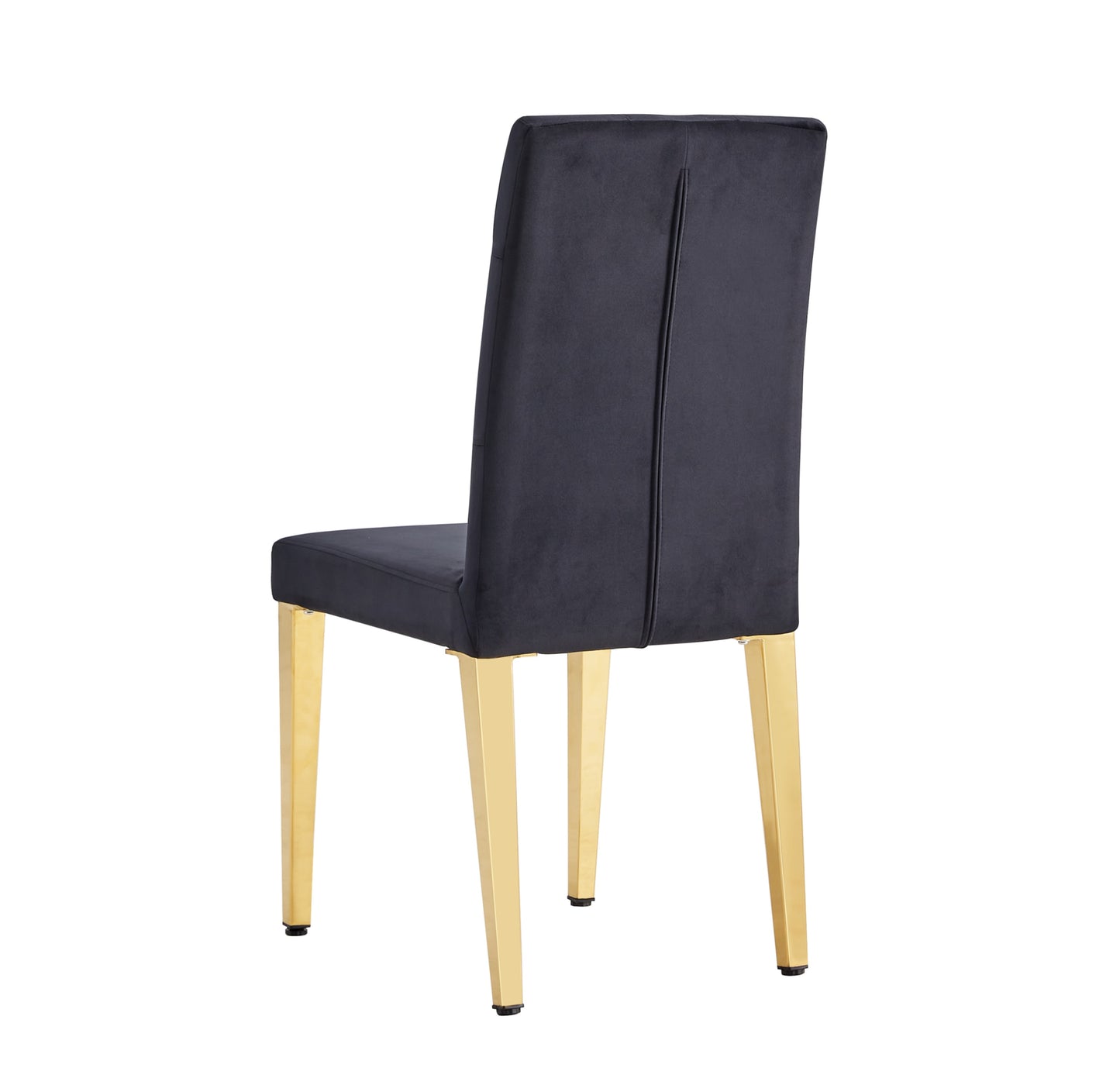 Chaise New Nevada Capitonnée en Velours Noir avec Pieds Dorés