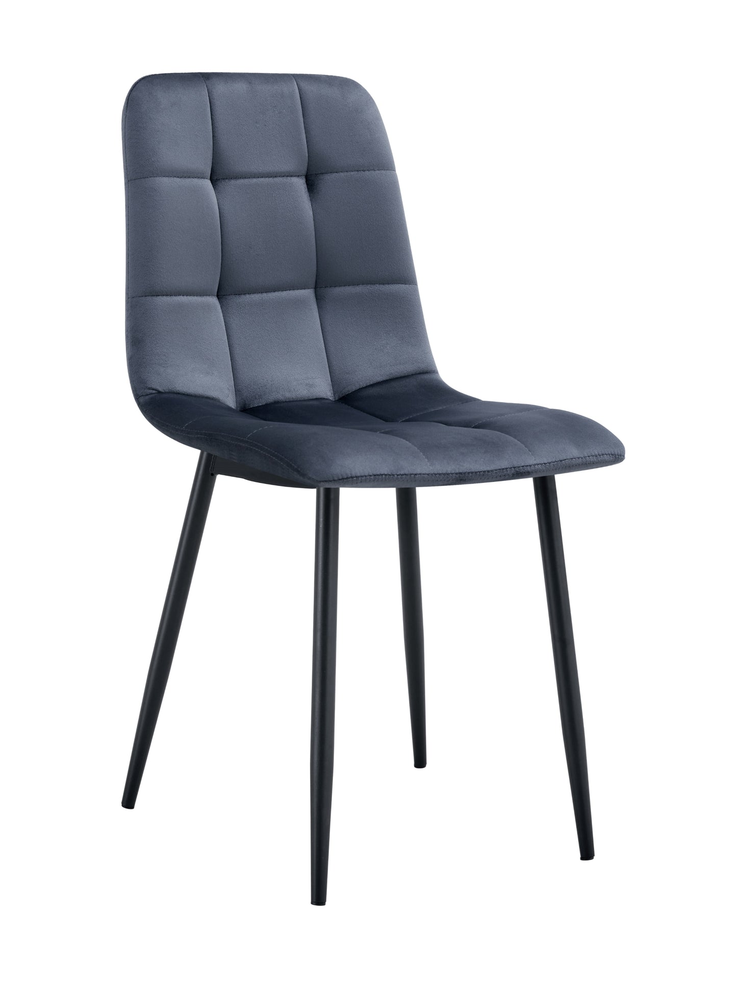 Chaise Elisa en Velours Noir avec Pieds Métal Noir – Élégance et Modernité