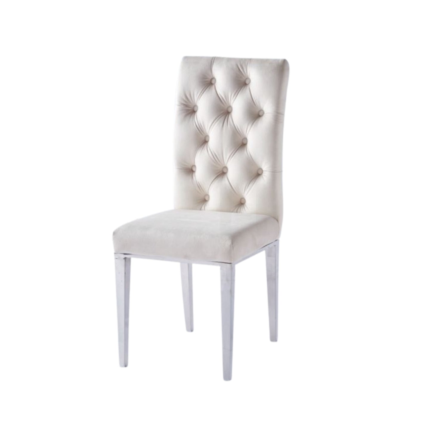 Chaise New Nevada Capitonnée en Velours avec Pieds Chromés – Chic et Confort
