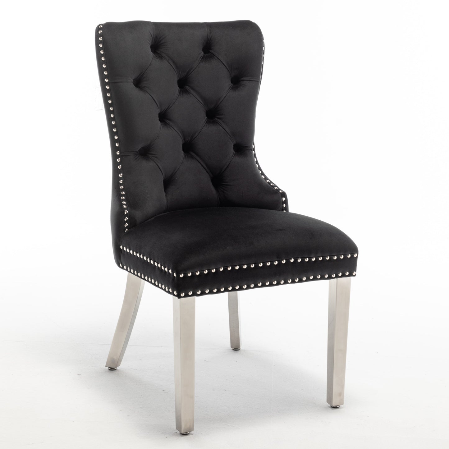 Chaise Poignée Rectangle en Velours avec Pieds Chromés – Élégance et Confort