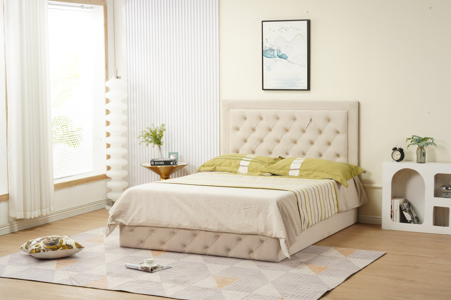 Cadre de lit Roma 160x200 cm en velours – design élégant, vendu sans sommier