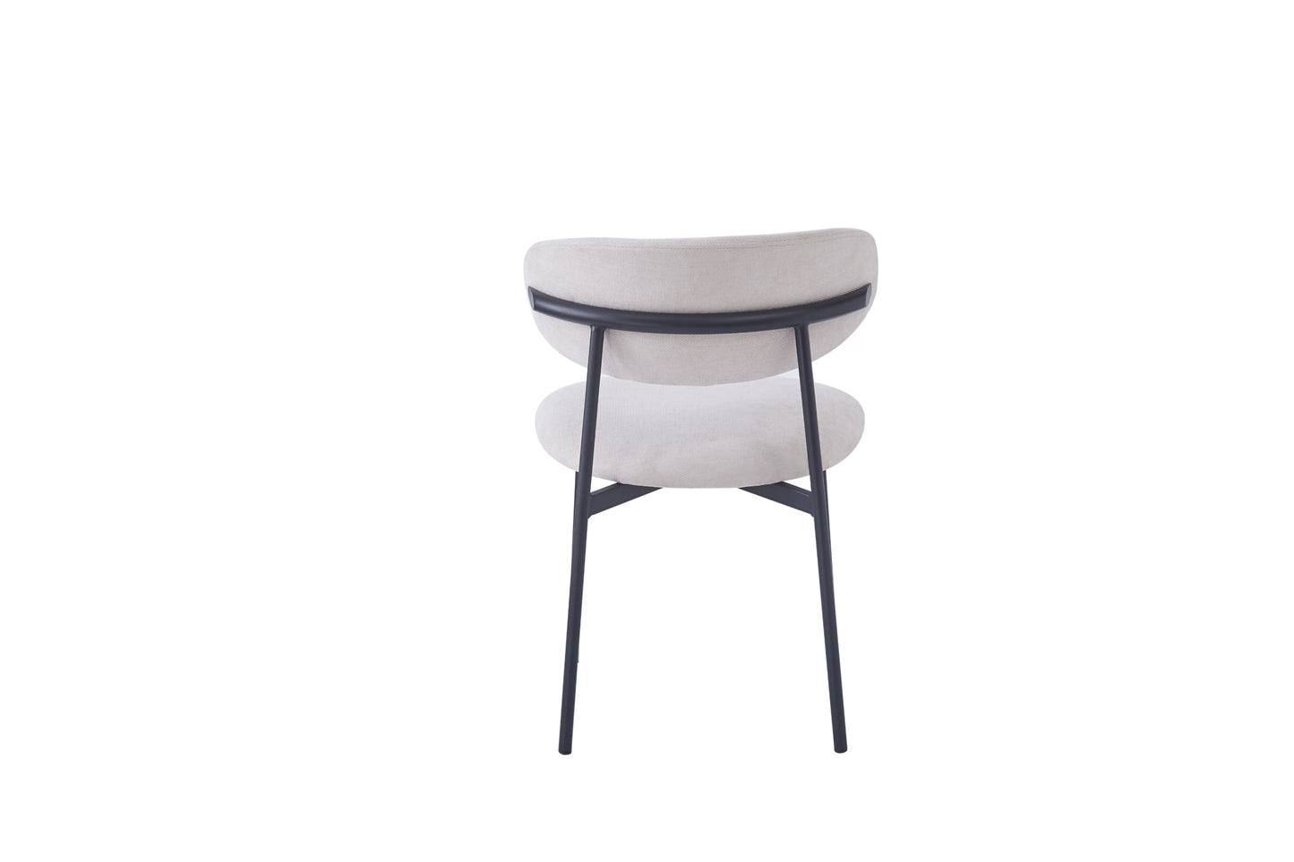 Chaise Lulu en Tissu Serge Beige avec Pieds Métal Noir – Confort et Élégance
