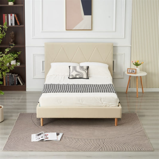 Lit Double Square – Pieds Bois 160x200 cm