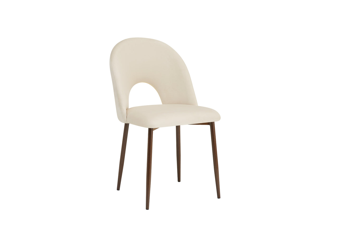 Chaise Teddy en Velours avec Pieds Métal Effet Noyer – Confort et Élégance