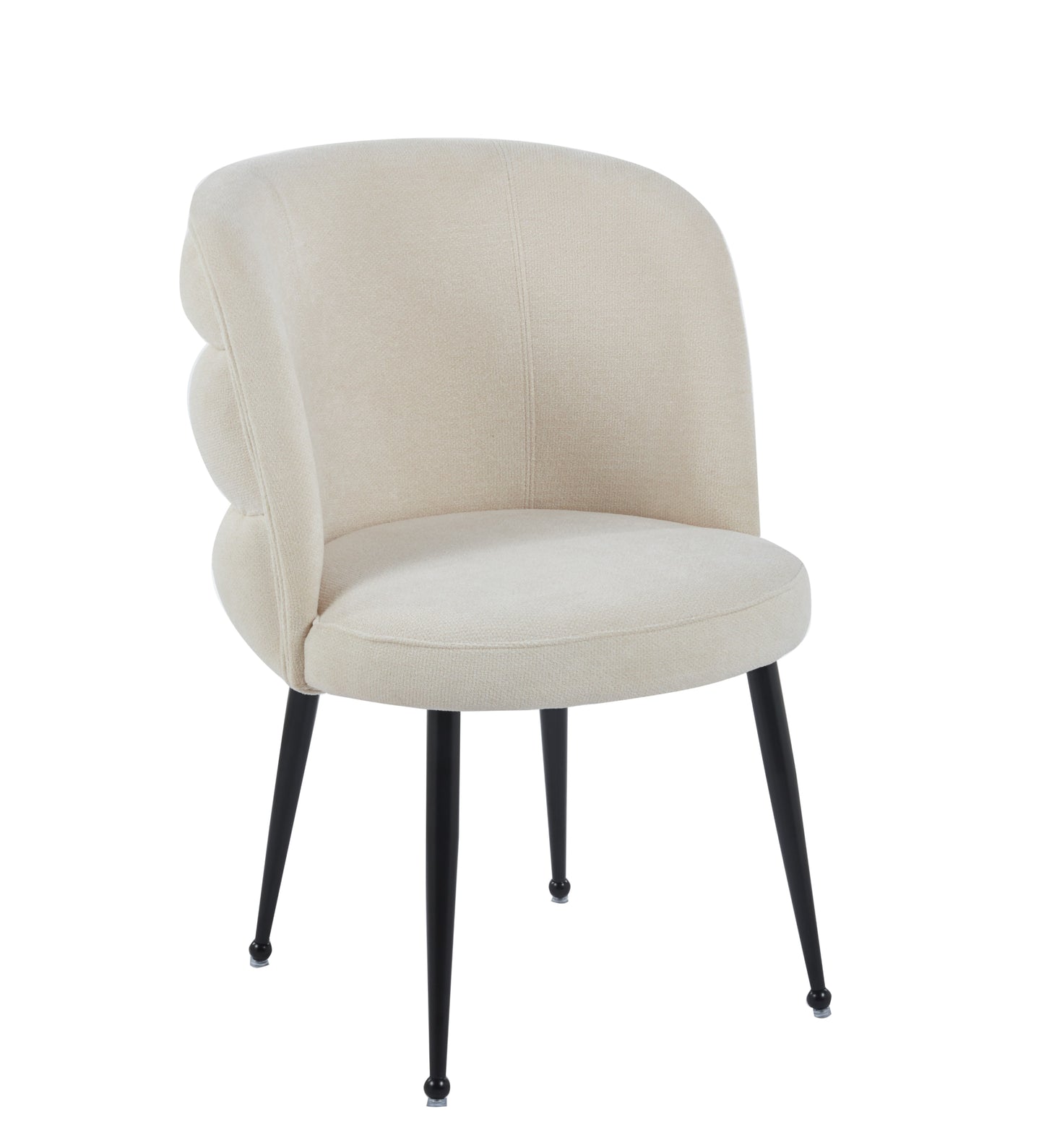 Chaise Sacha en Tissu Effet Lin avec Pieds Métal Noir – Élégance et Confort
