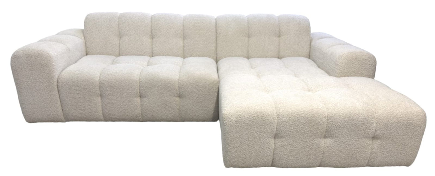 Canapé d’Angle Droit Brest – Tissu Doudou Bouclé 270x175x80 cm