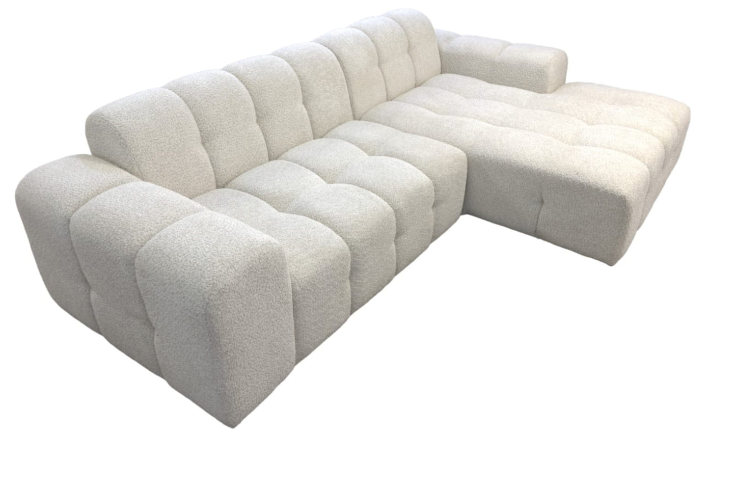 Canapé d’Angle Droit Brest – Tissu Doudou Bouclé 270x175x80 cm