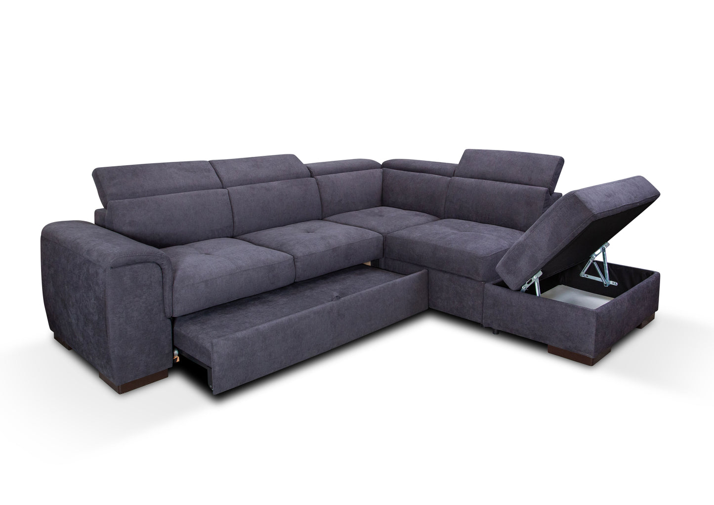Canapé d’Angle Convertible Capri – Tissu 264x255 cm
