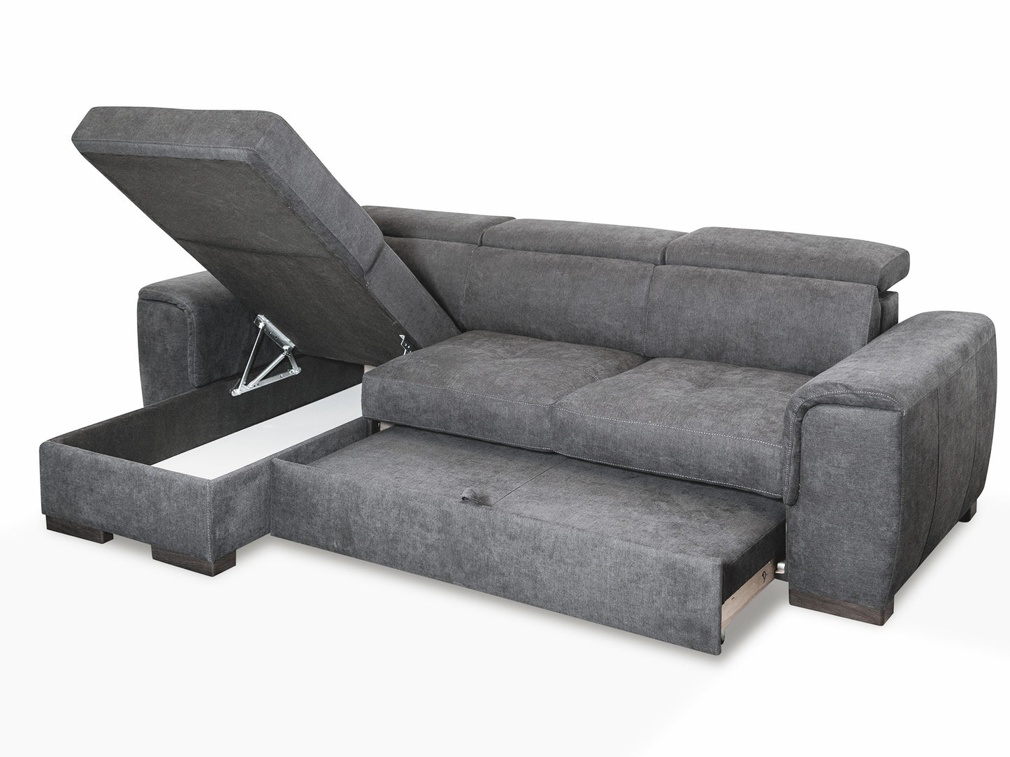 Canapé d’Angle Convertible Capri – Tissu 264x255 cm