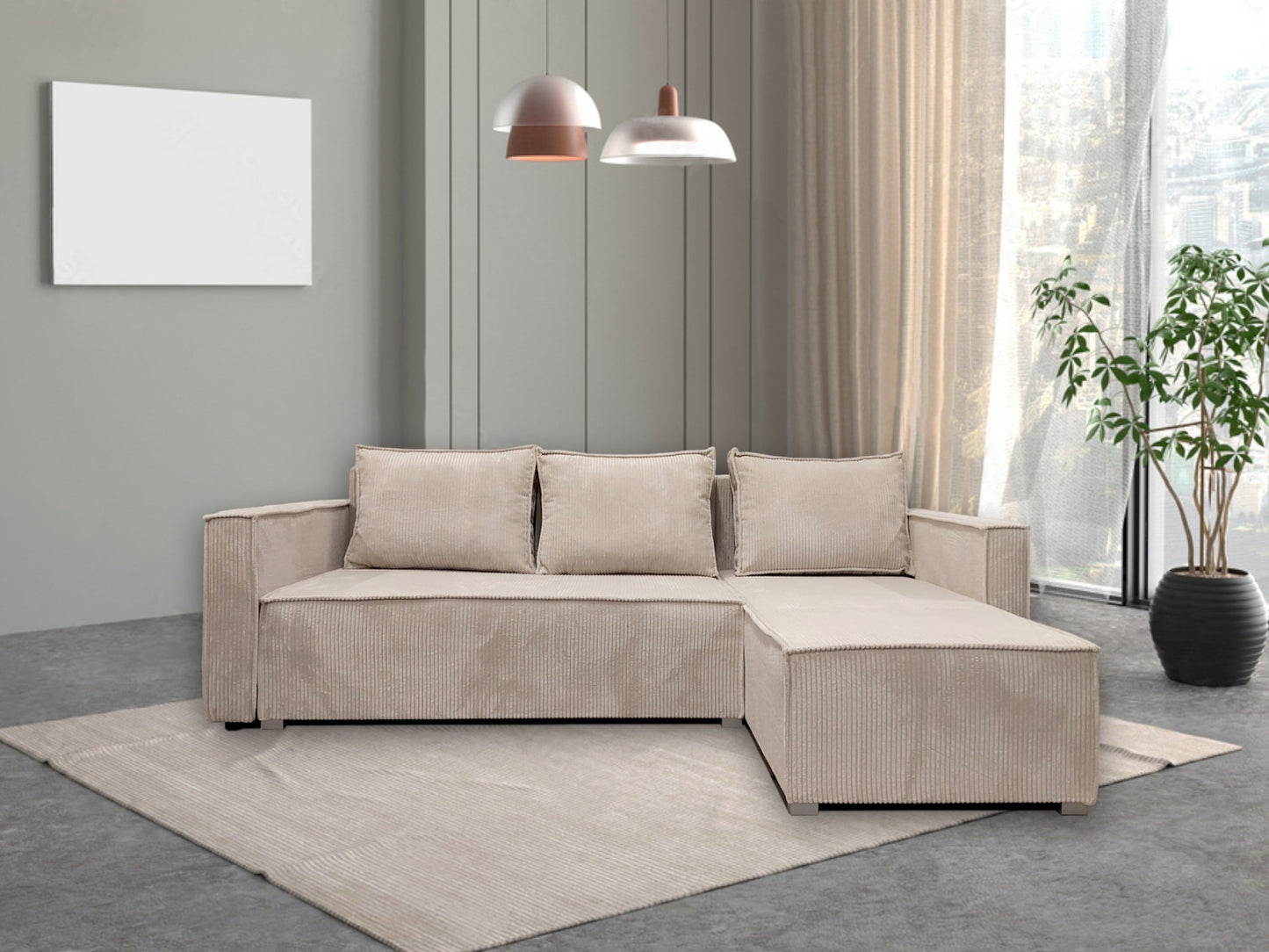 Canapé Paris Pearl – Convertible avec angle réversible 232 x 147 x 72 cm