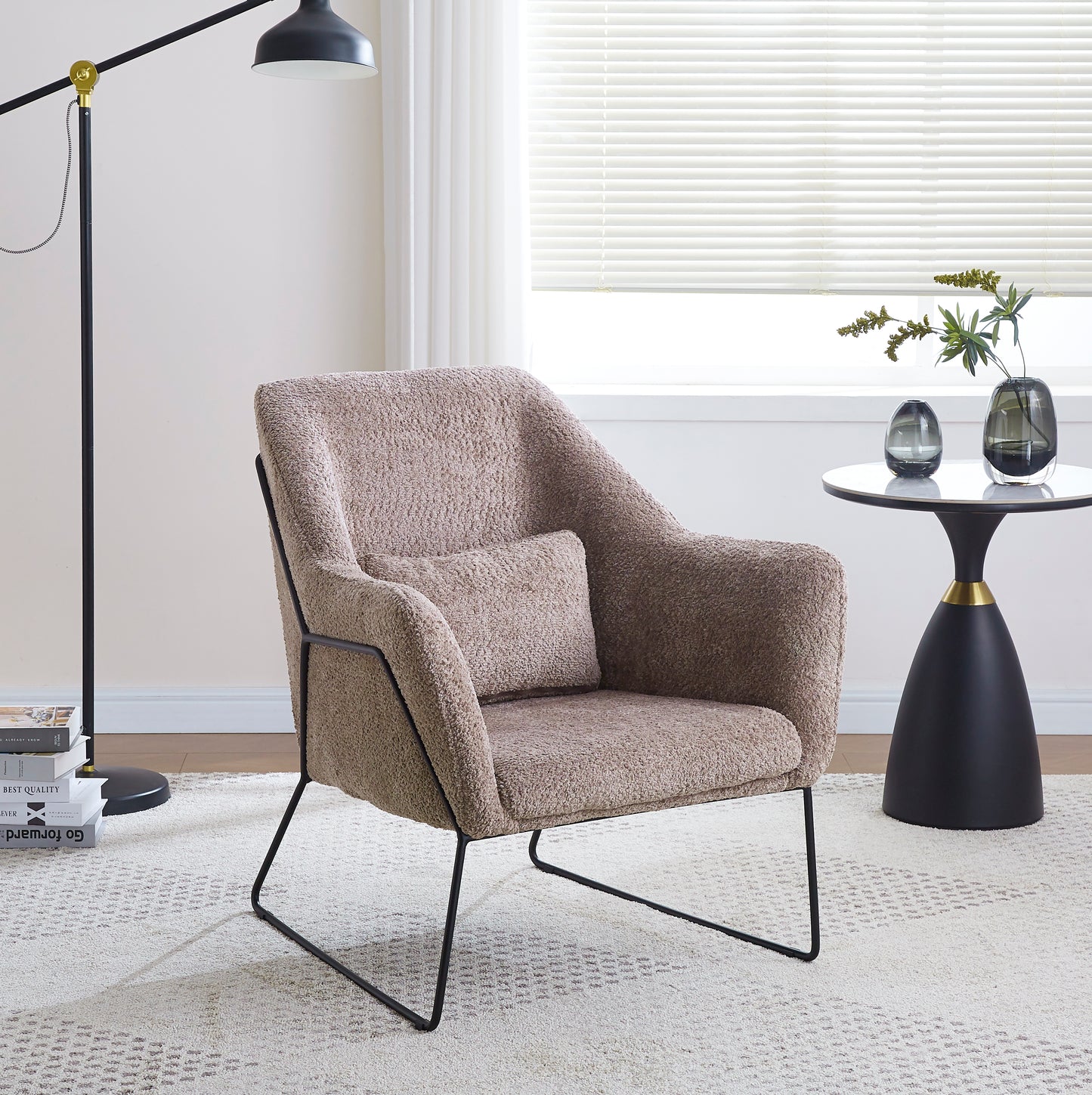 Fauteuil Baska en laine anthracite – Confort et élégance moderne
