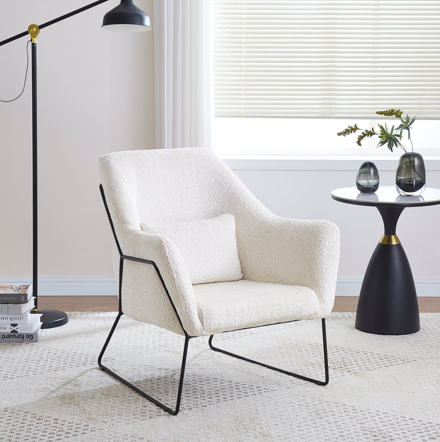 Fauteuil Baska en laine anthracite – Confort et élégance moderne