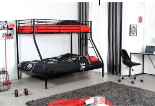 Lit Superposé 2+1 Noir BAB (Sommier Démonté)