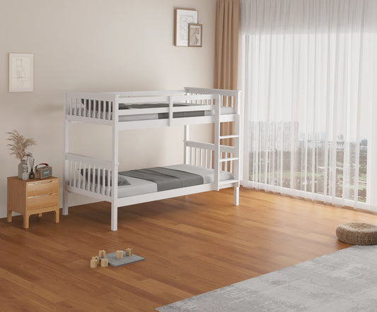 Lit superposé séparable Batna en bois blanc 1+1 90x190 cm – Pratique et évolutif