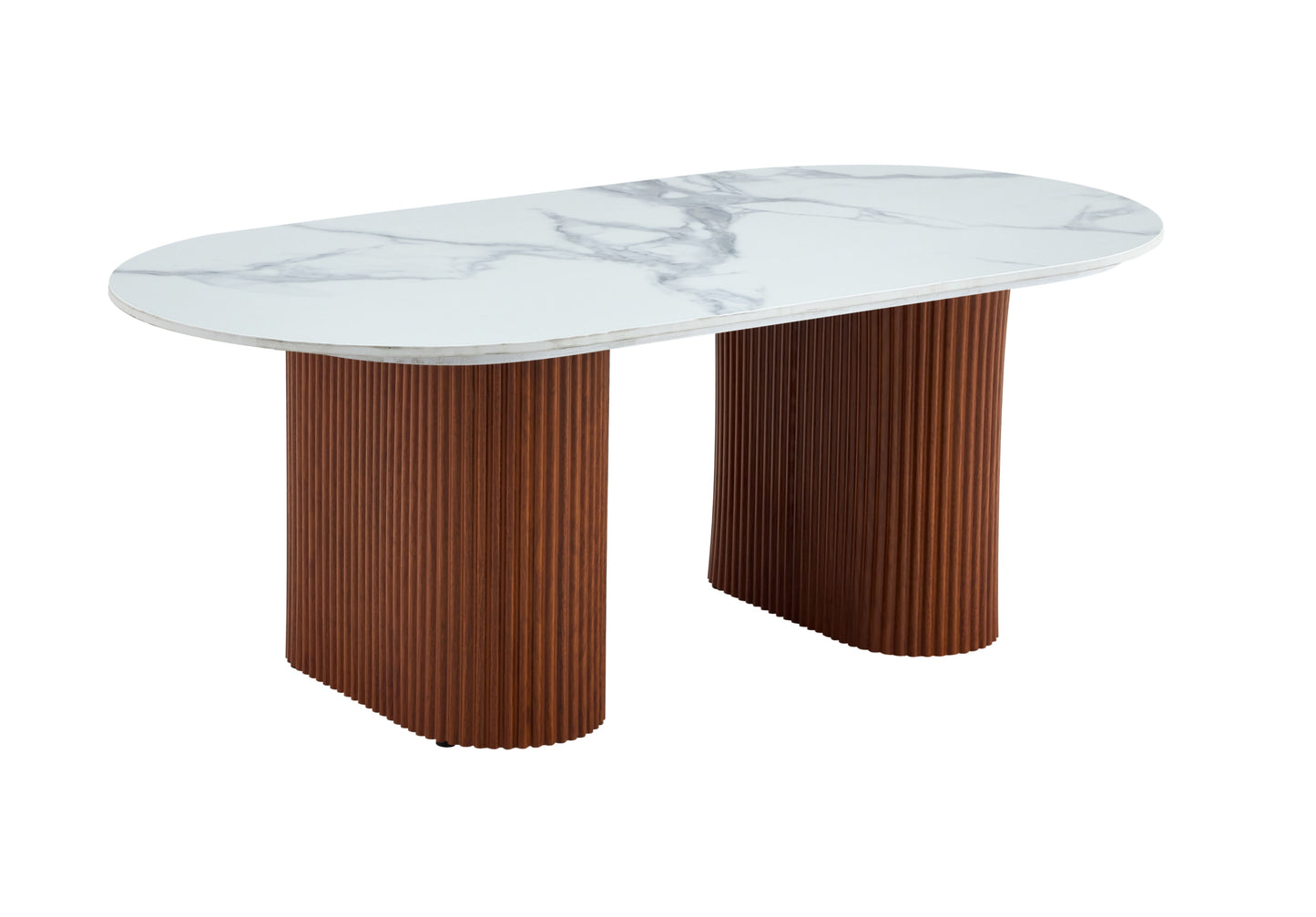 Table Basse Roxy – Pied Noisette & Plateau Céramique 120x60x45 cm
