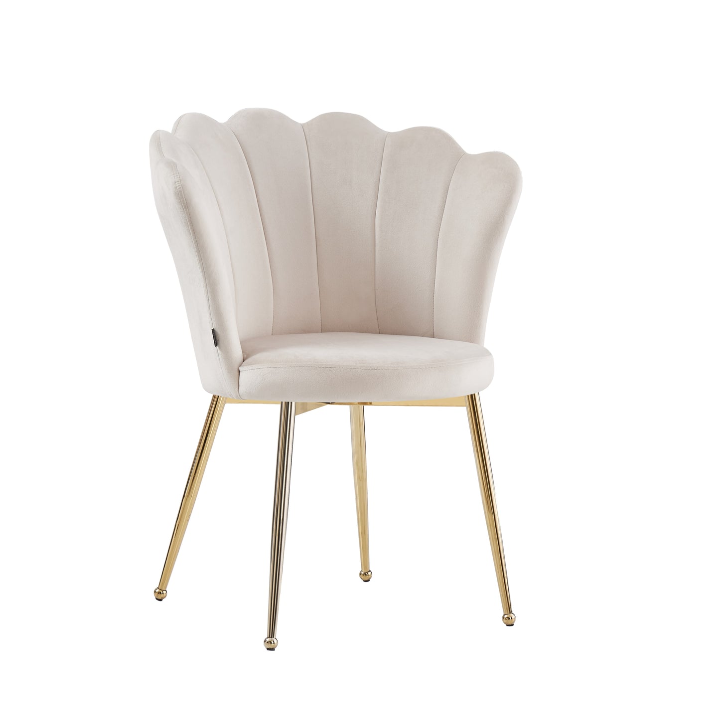 Chaise Nymphea en Velours Beige avec Pieds Dorés – Chic et Raffinement