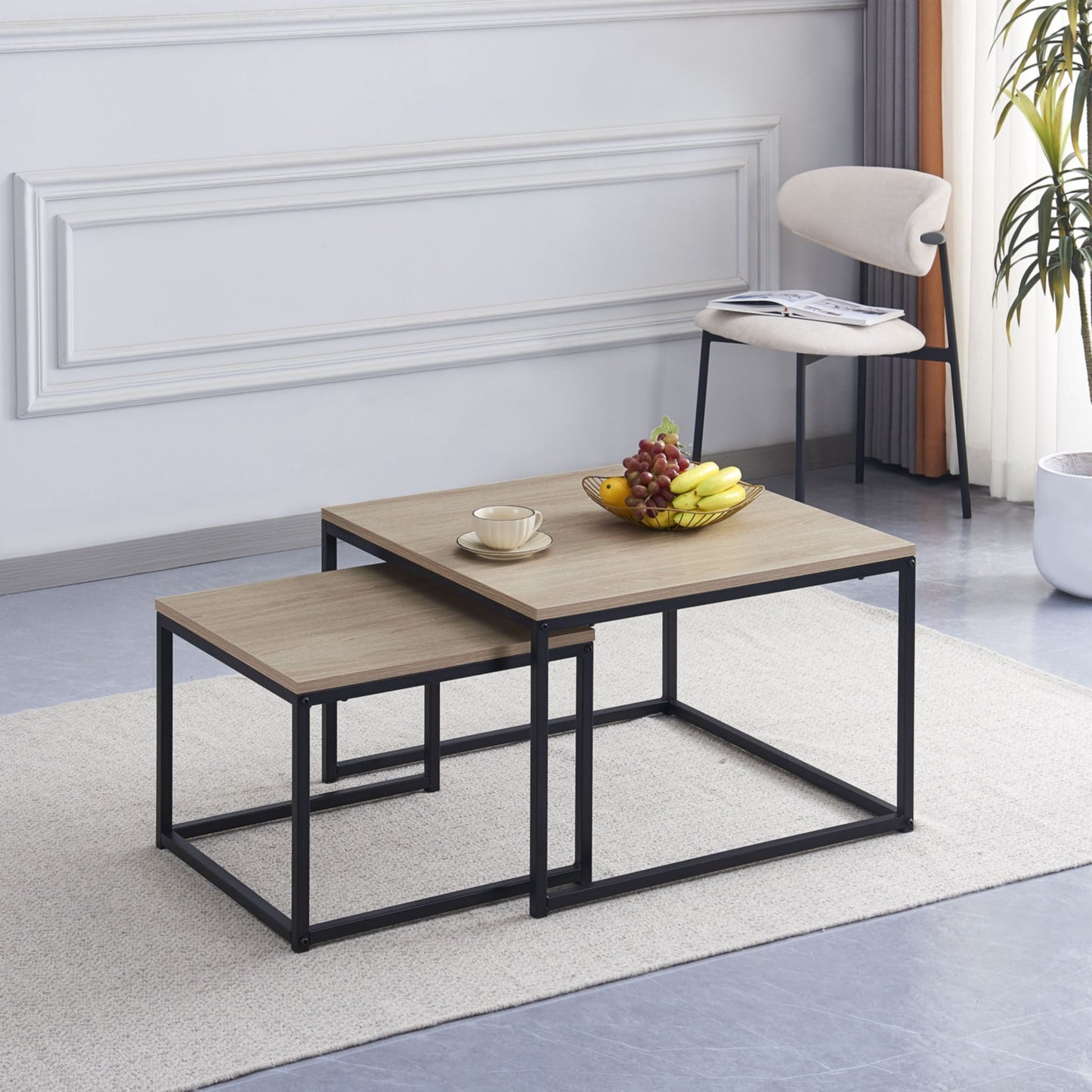 Table Basse Belgrade – Pieds en Métal Noir & Design Contemporain