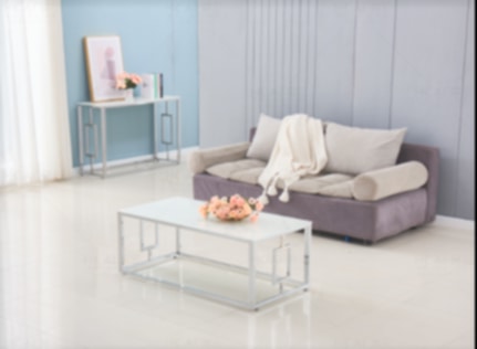 Console Sophie en Chrome et Marbre Blanc 120x40x78 cm