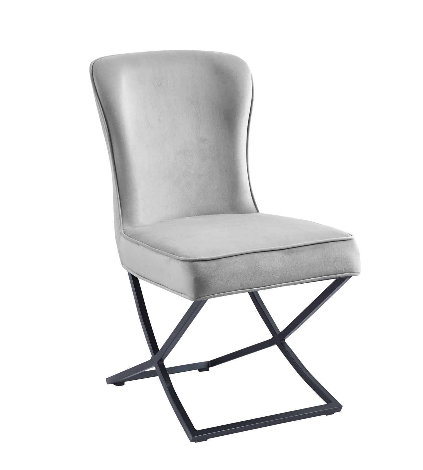 Chaise Gabrielle en Velours avec Pieds Métal Noir – Chic et Confort