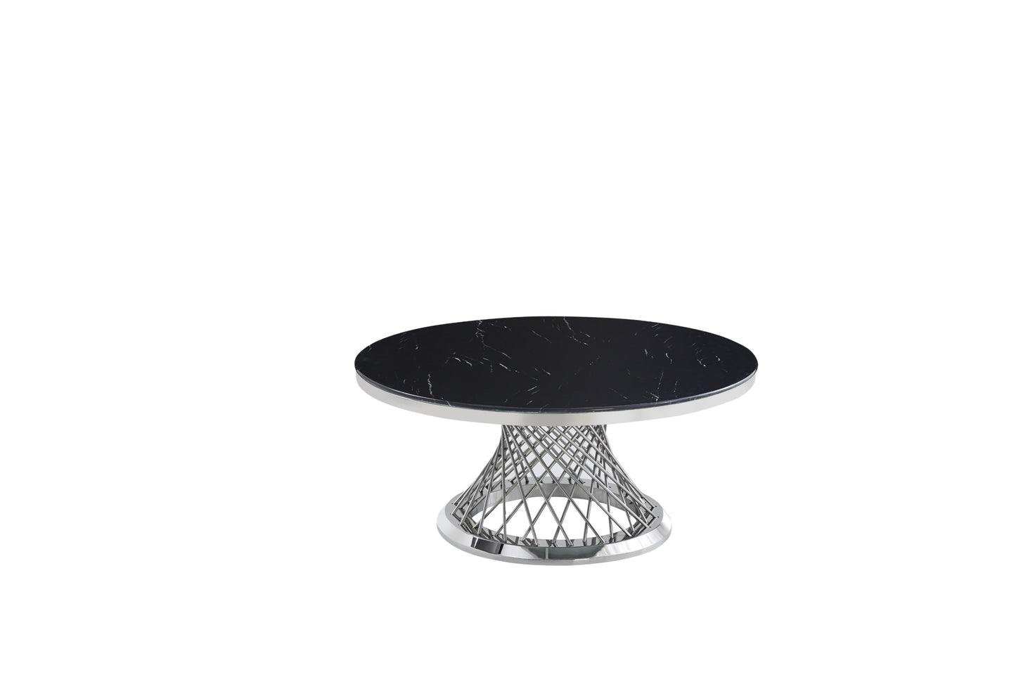 Table Basse Deluxe – Pieds Dorés & Plateau Marbre Noir