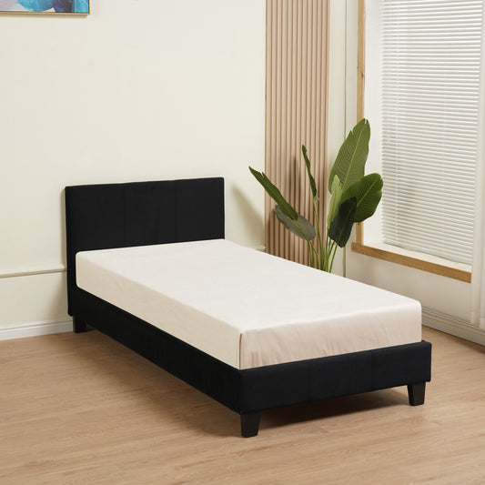 Lit simple Melbourne en velours 90x190 cm – Confort et élégance