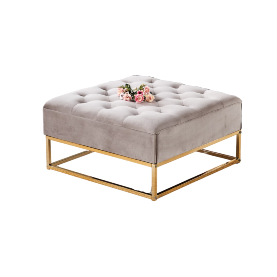 Table Basse à Tiroirs Gold Moka – 80x80x43 cm