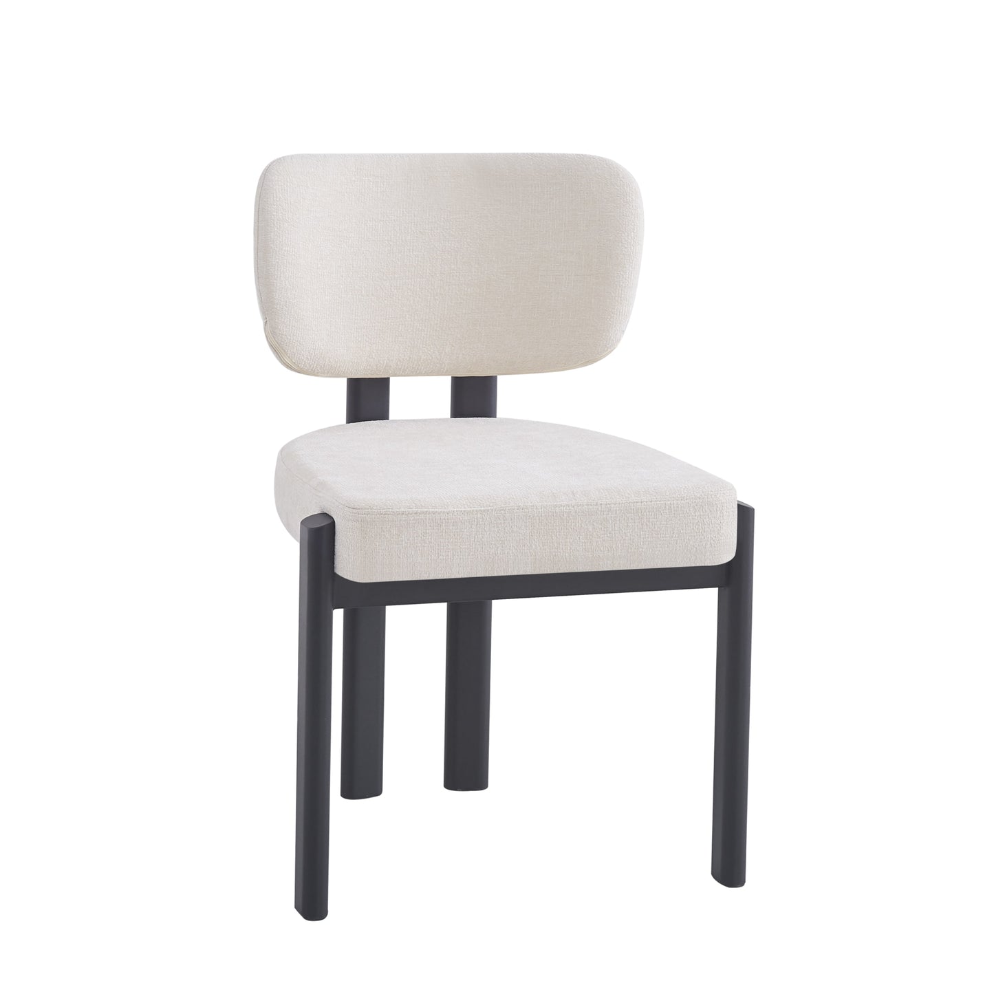 Chaise Baguette en Tissu Serge Chenille avec Pieds Métal Noir – Confort et Élégance