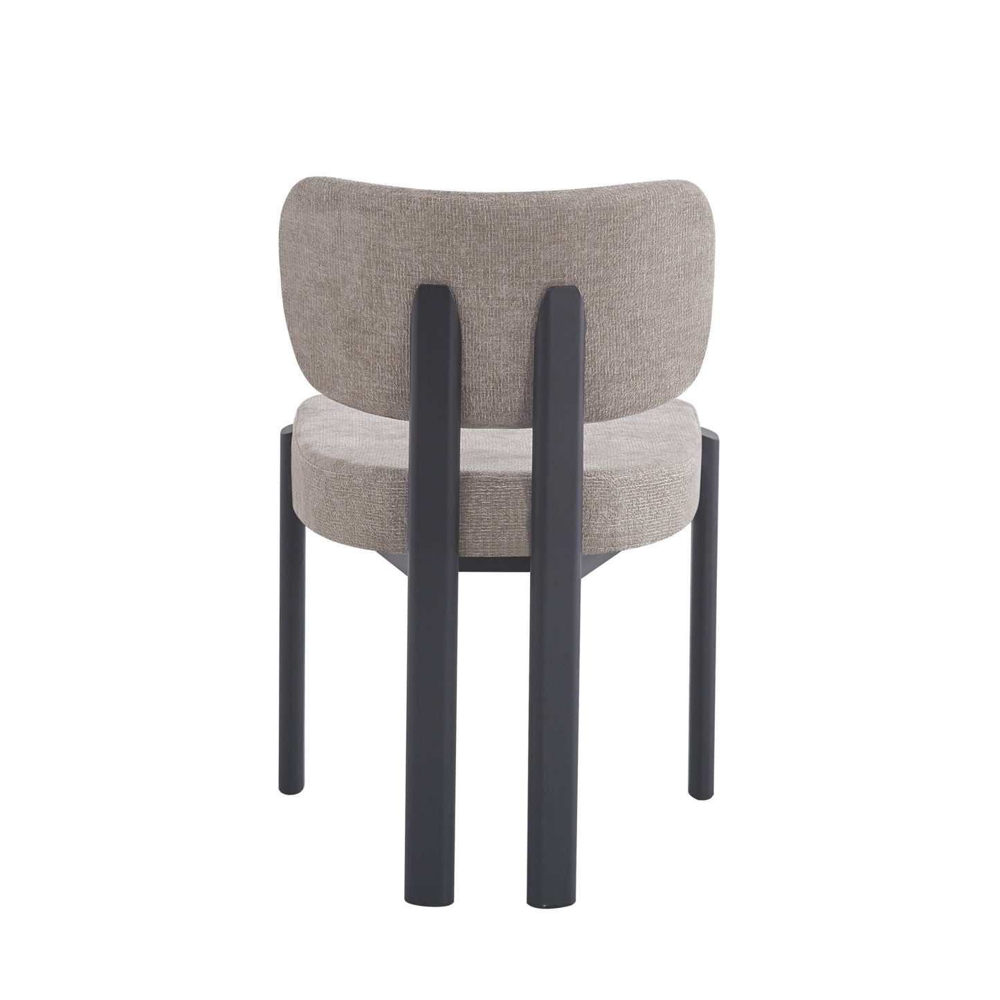 Chaise Baguette en Tissu Serge Chenille avec Pieds Métal Noir – Confort et Élégance