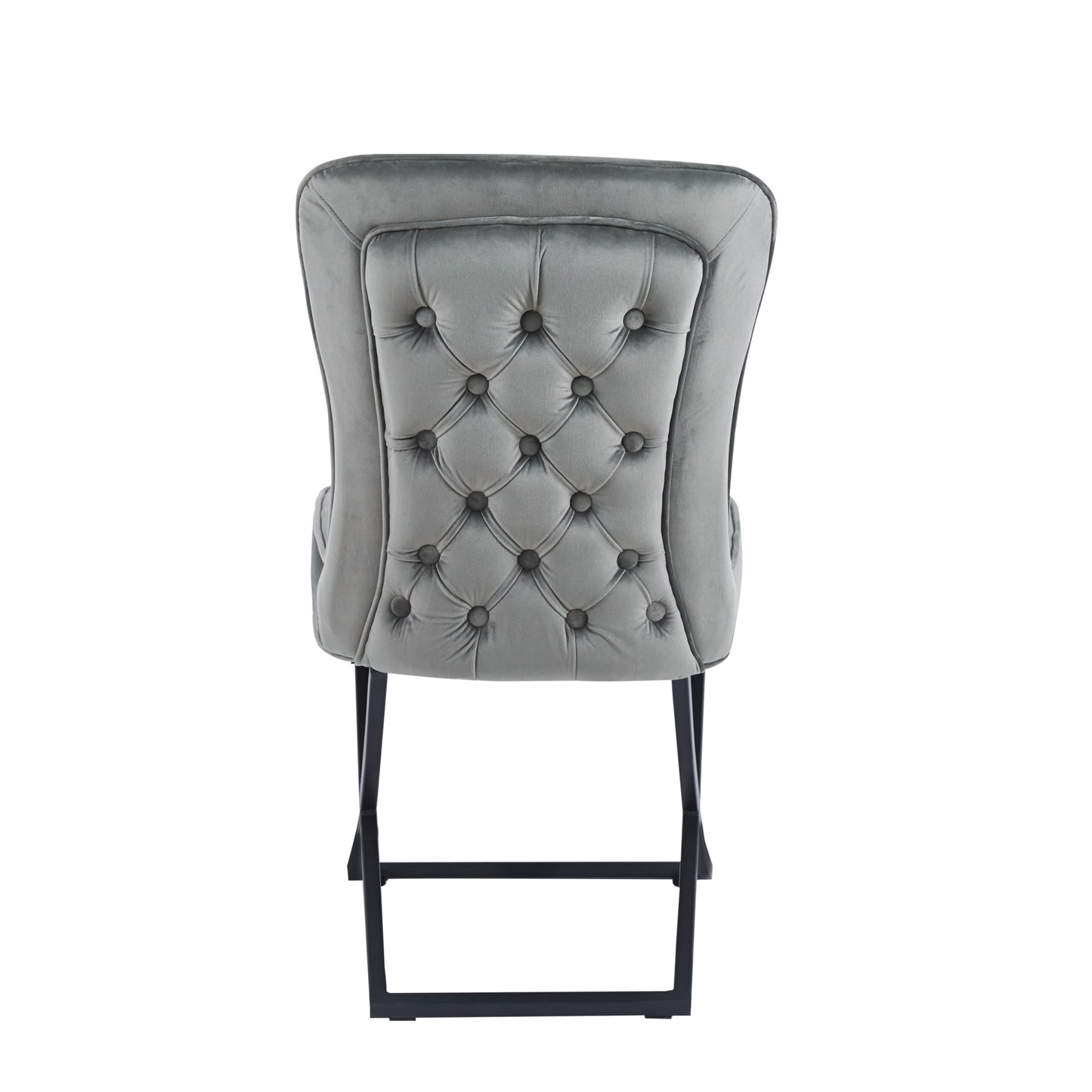 Chaise Gabrielle en Velours avec Pieds Métal Noir – Chic et Confort
