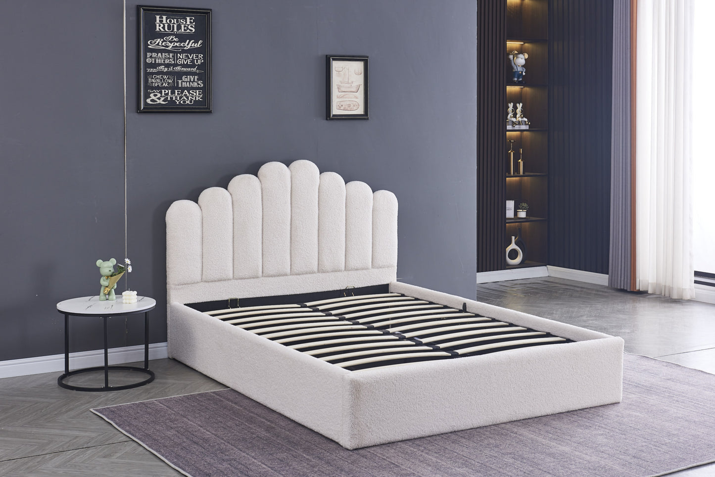Lit Doha en Velours Doudou avec Coffre – 140x190 cm – Confort et Rangement