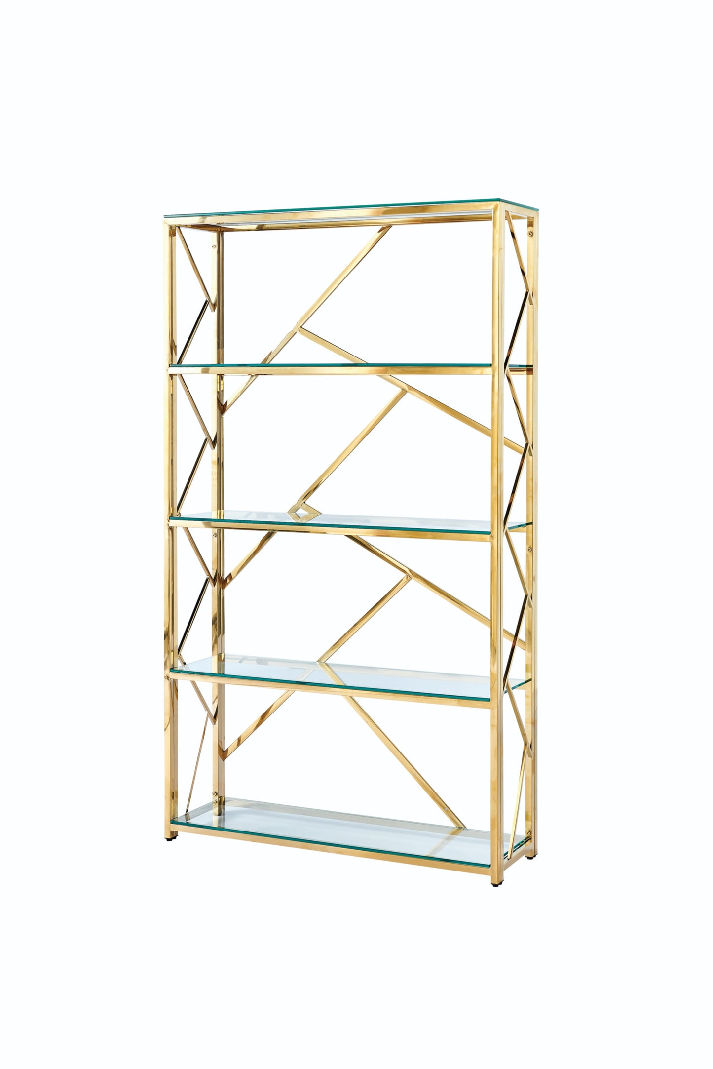 Étagère Geomag – Gold & Plateaux Transparants 100x30x180 cm