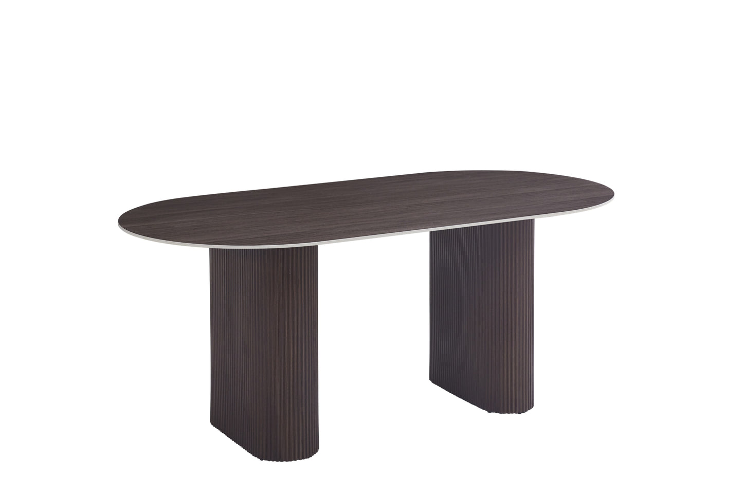 Table Basse Roxy – Pieds en Noyer & Plateau en Céramique Effet Noyer 180x90x75 cm