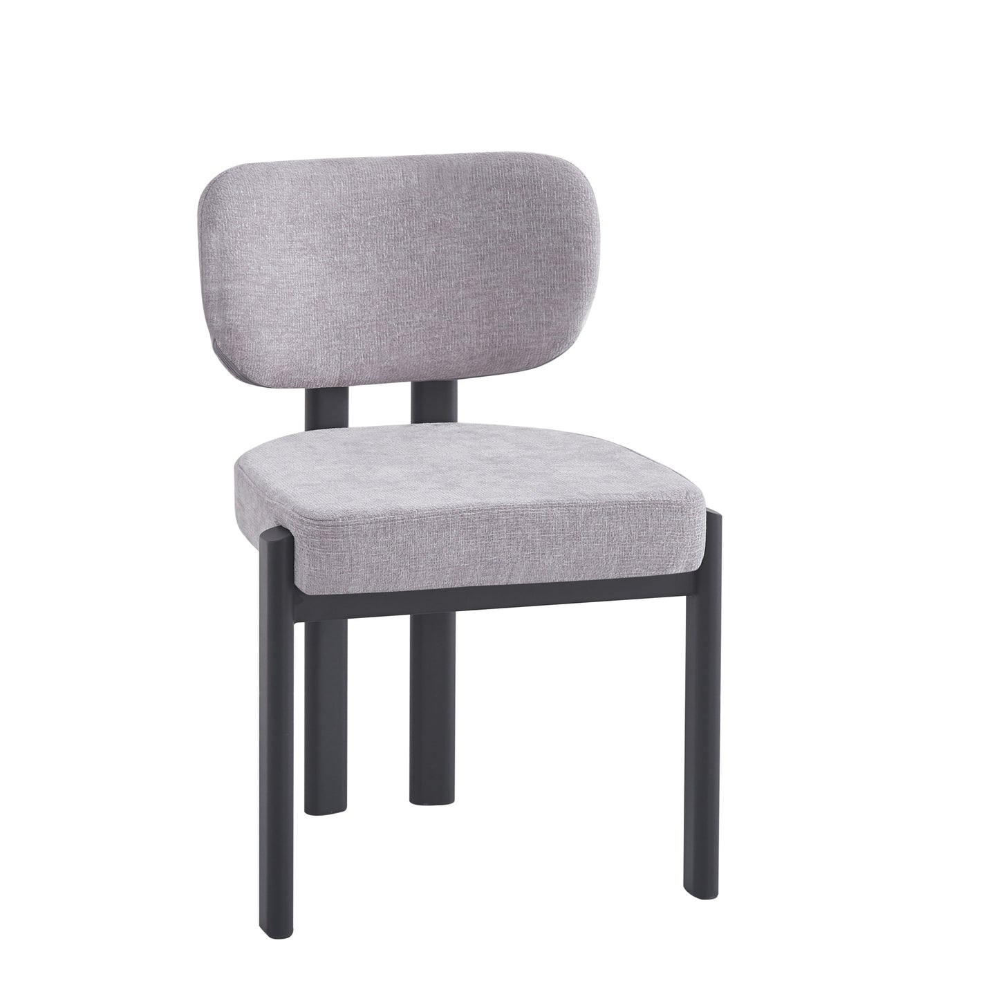 Chaise Baguette en Tissu Serge Chenille avec Pieds Métal Noir – Confort et Élégance