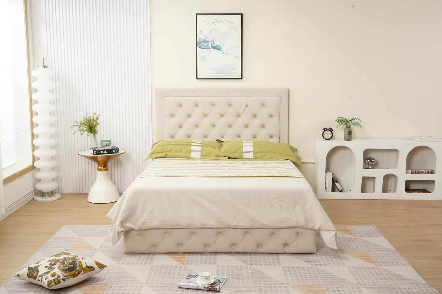 Cadre de lit Roma 140x190 cm en velours élégant – vendu sans sommier