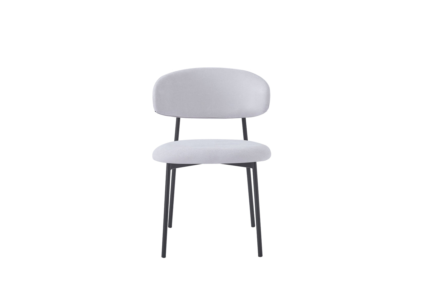Chaise Lulu en Tissu Serge Beige avec Pieds Métal Noir – Confort et Élégance