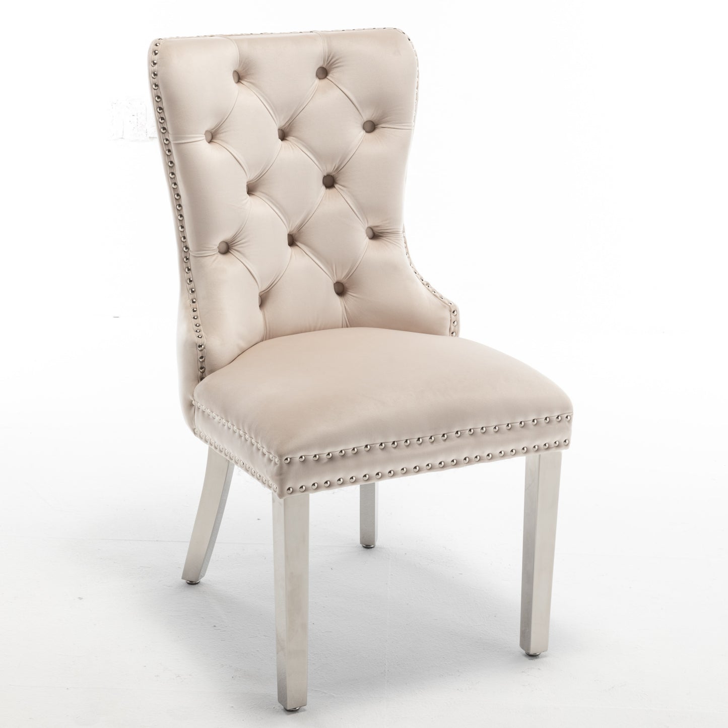 Chaise Poignée Rectangle en Velours avec Pieds Chromés – Élégance et Confort