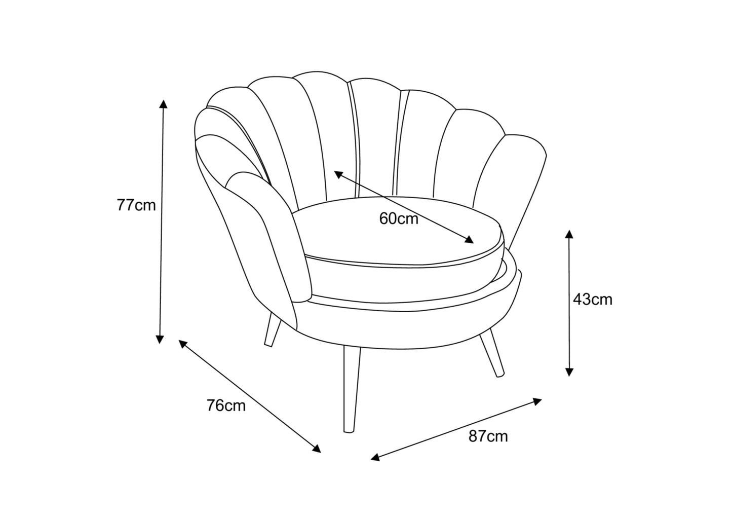Fauteuil Nymphea – Design élégant en tissu gris avec pieds dorés