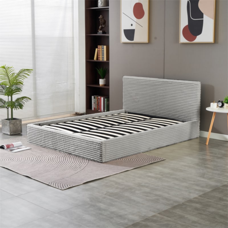 Lit Coffre Maia – Tissu Côtelé 160x200 cm