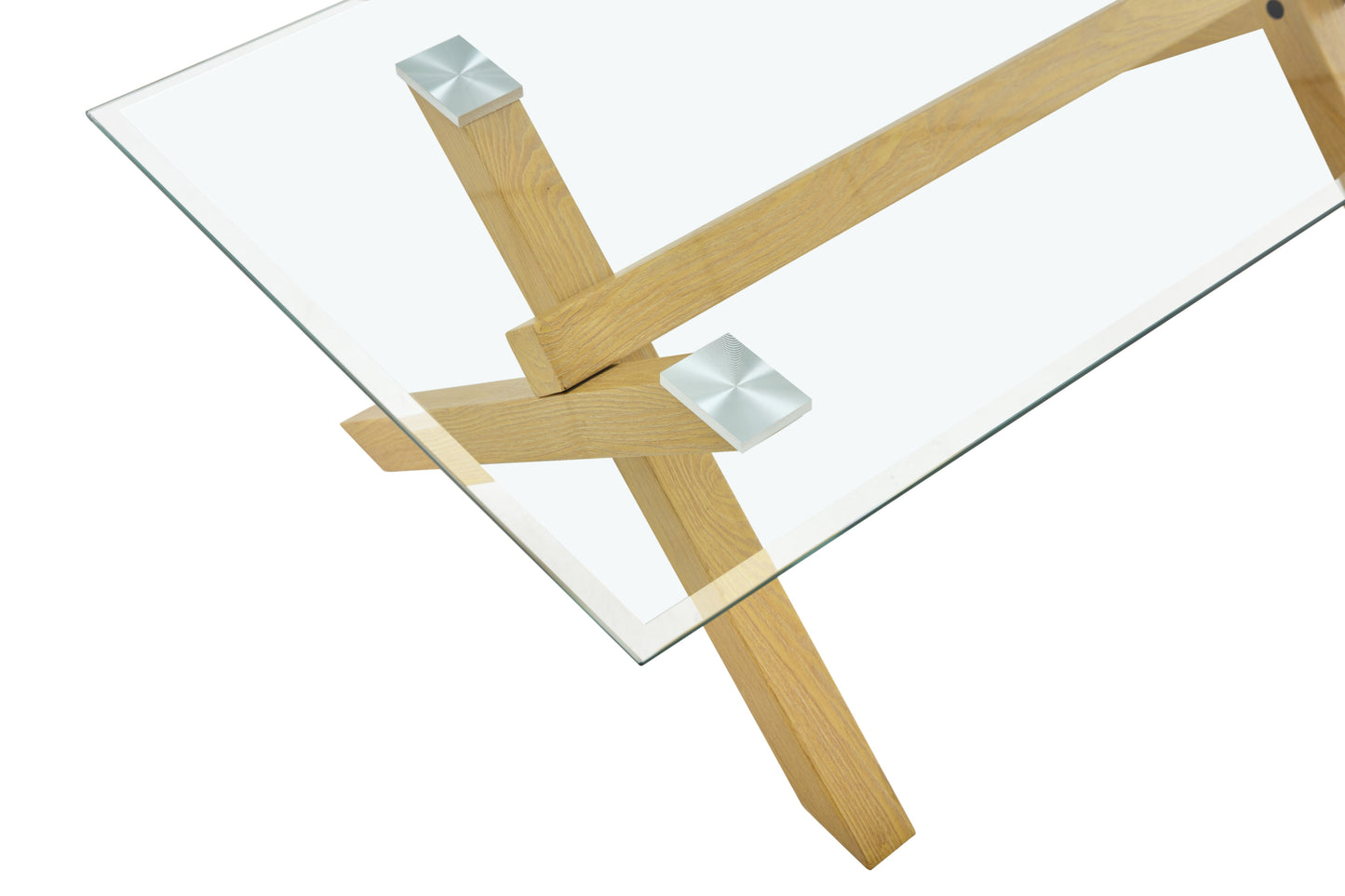 Table Basse IXE – Bois & Plateau Transparent 120x60x45 cm