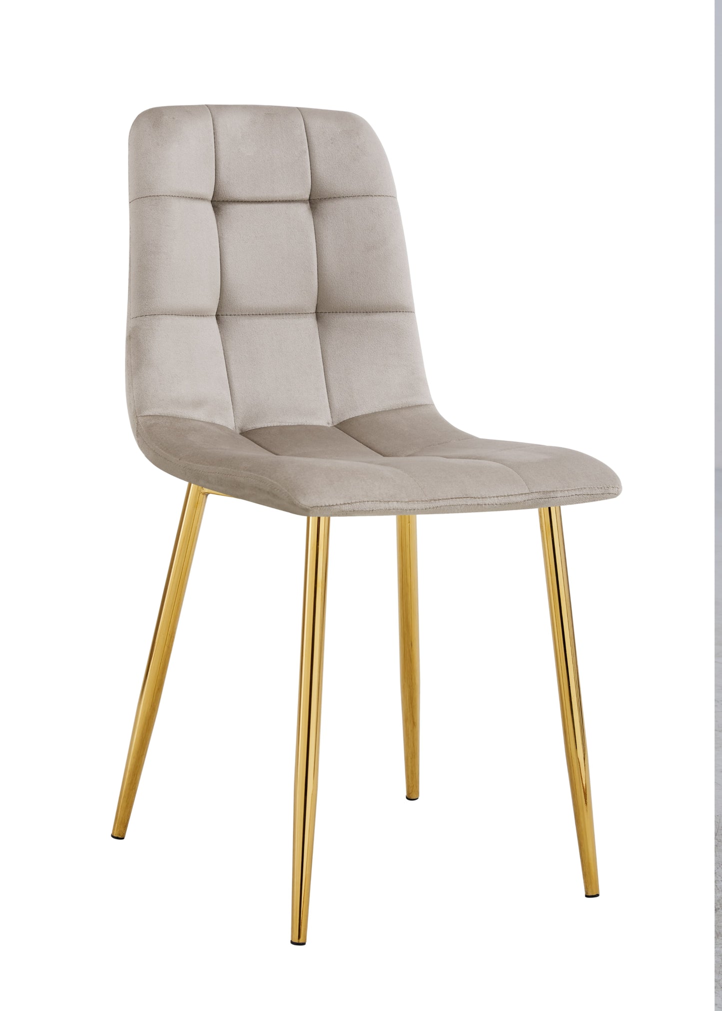 Chaise Elisa en Velours avec Pieds Dorés – Élégance et Modernité
