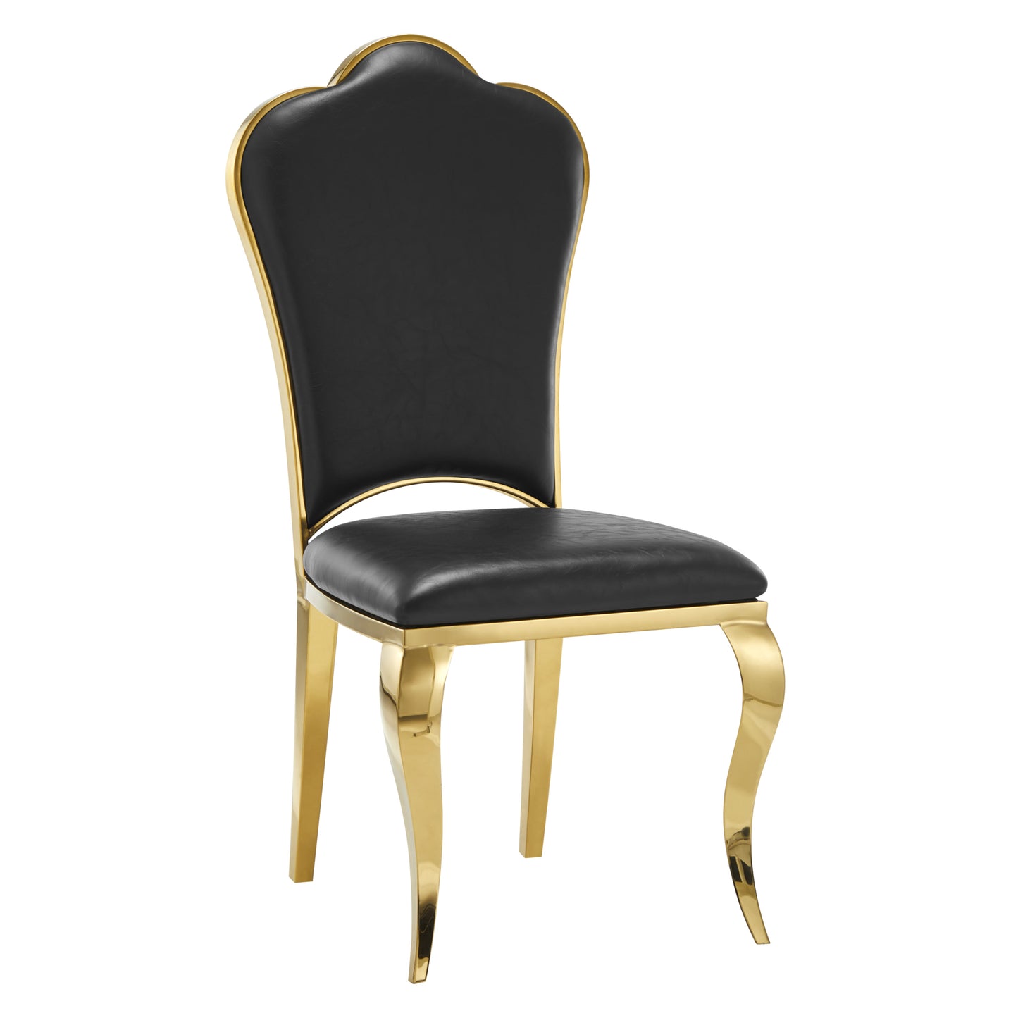 Chaise Sakura en Simili Cuir avec Pieds Dorés – Élégance et Modernité
